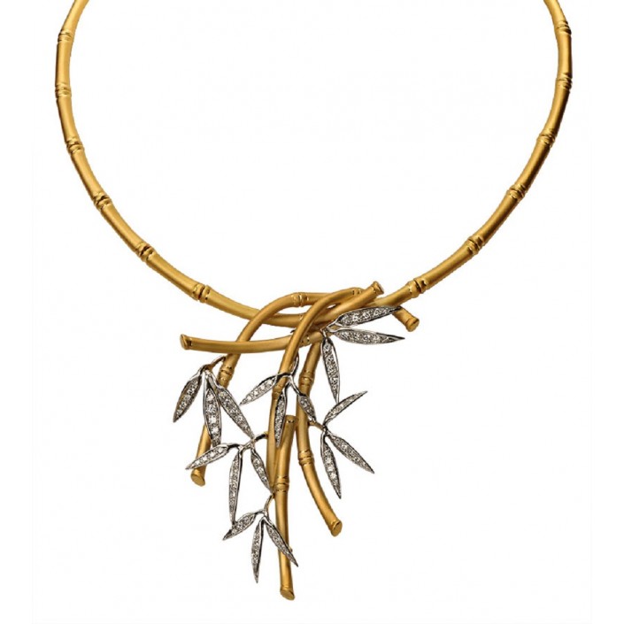 YELLOW GOLD NECKLACE & DIAMONDS BAMBOO CARRERA y CARRERA 471207YGD
