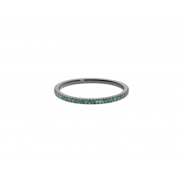 E-41 / N086XH BLACK GOLD & EMERALD RING SUISSA JOIERS