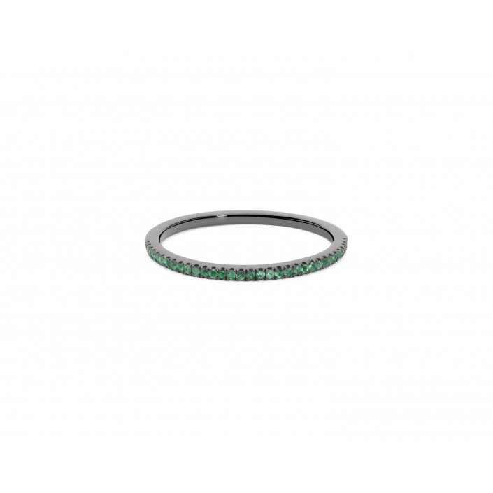 E-41 / N086XH BLACK GOLD & EMERALD RING SUISSA JOIERS