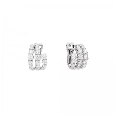 Spiral earring in 18 kt white gold with staggered brilliant-cut diamonds Recarlo 