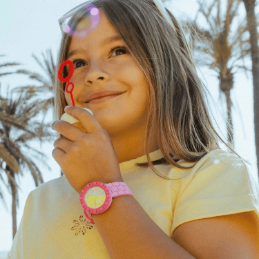 Pink Splash Flik Flak Watch