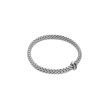 Bracelet Flex'it en Or blanc avec Diamants Noirs Fope