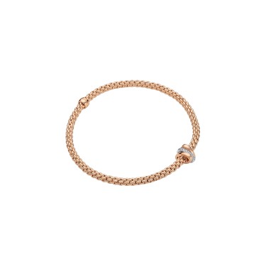 Bracelet en or rose 18K avec diamants blancs Fope