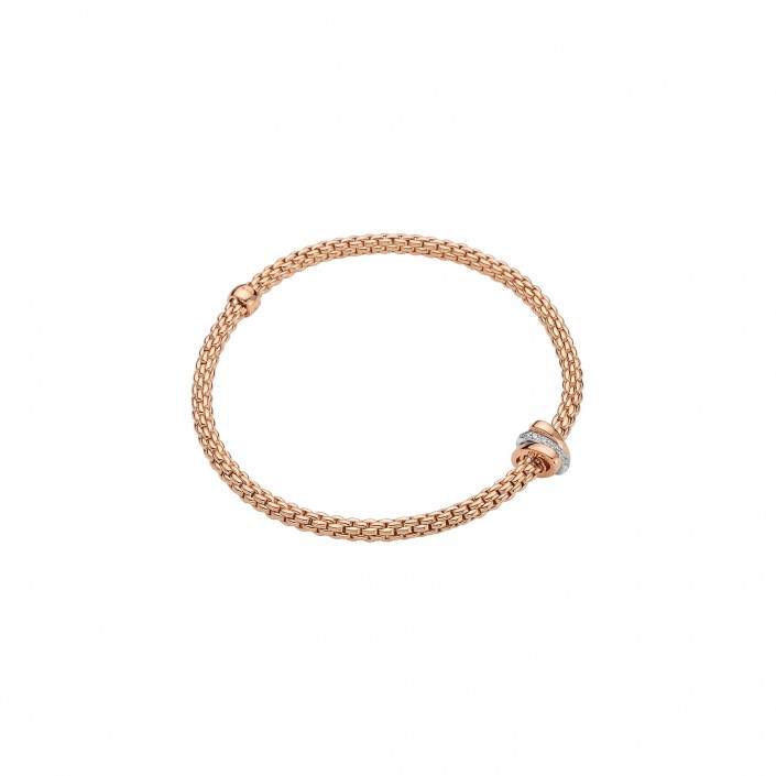 Bracelet en or rose 18K avec diamants blancs Fope