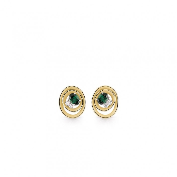 18K Yellow Gold & Emerald Dune Color Diamonds Earrings Annamaria Cammilli