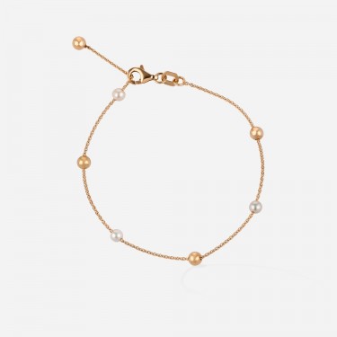 18 kt rose gold bracelet & pearls Sunrise Gold & Roses  