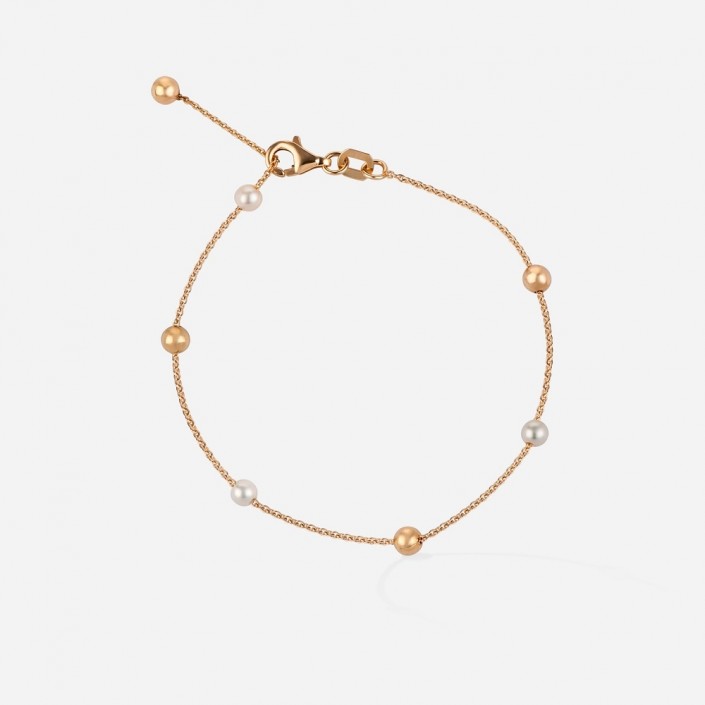 18 kt rose gold bracelet & pearls Sunrise Gold & Roses