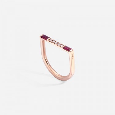 Rose Gold ring & Diamonds with Ruby Arch I Am red Gold & Roses