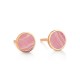 EVER boucles d'oreilles or rose 18 carats et rhodochrosite GinetteNY