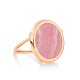 Ring FRENCH KISS DISC in 18 carat rose gold and rhodochrosite GinetteNY