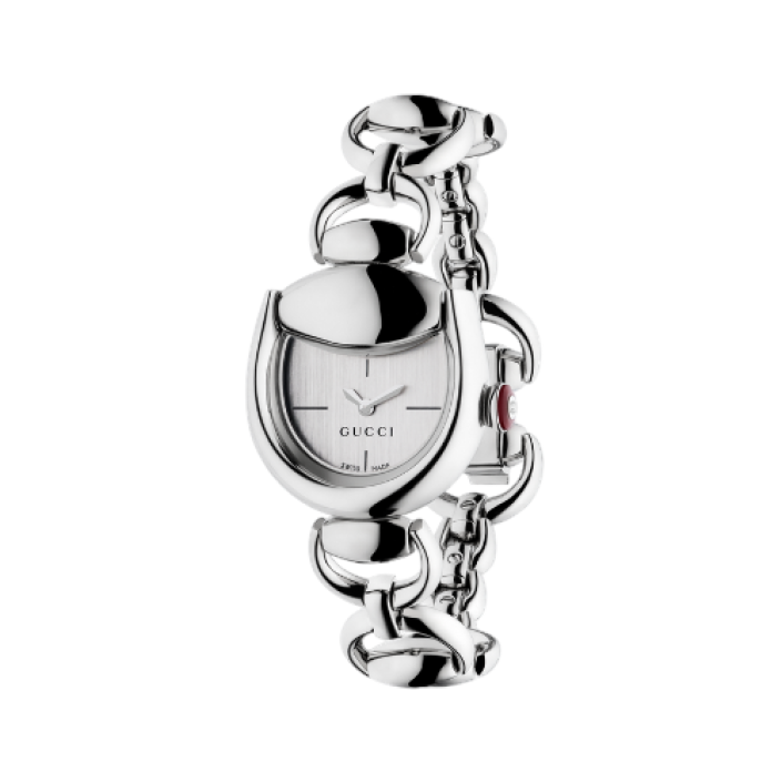 Gucci Horsebit Stainless Steel Quartz Watch Silver Dial 27x25mm
