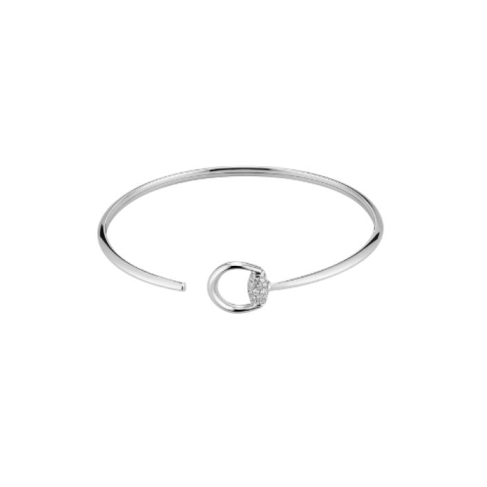 Gucci Horsebit 18K White Gold Diamond Bracelet