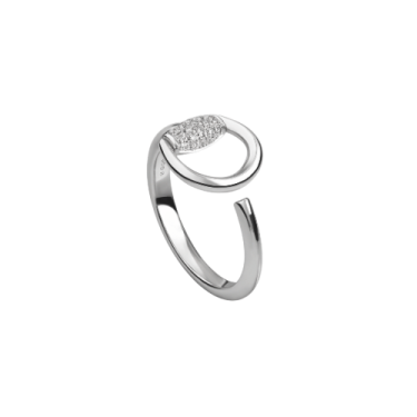 Gucci Horsebit 18K White Gold Diamond Ring