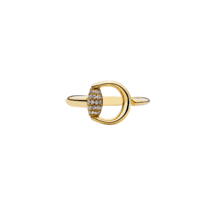 Gucci Horsebit Diamond Ring in 18kt Yellow Gold