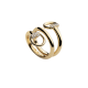 Gucci Horsebit Double Ring with Diamonds in 18kt Yellow Gold