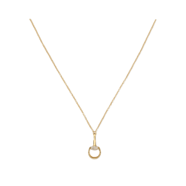 Gucci Horsebit 18K Yellow Gold Diamond Pendant Necklace