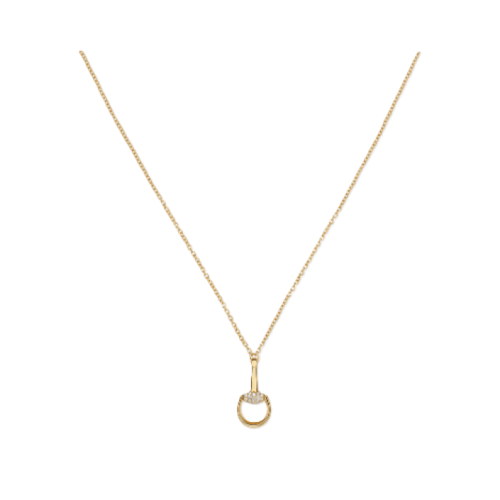 Gucci Horsebit 18K Yellow Gold Diamond Pendant Necklace