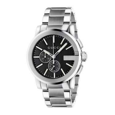 Gucci G-Chrono 44 mm — Acero con esfera negra guilloché