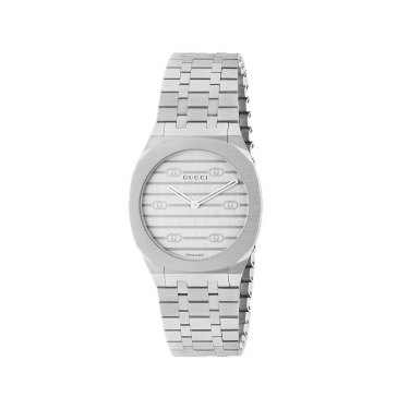 Gucci 25H 30 mm — Stainless Steel Watch with Silver Dial