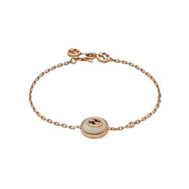 Polsera Gucci Interlocking or rosa 18 k amb diamants i nacre