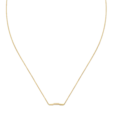 Collaret Gucci Link to Love or groc 18 kt amb barra gravada