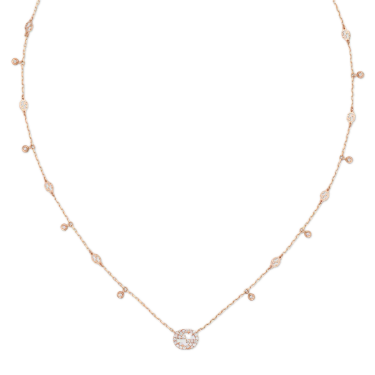 Collar Gucci Interlocking oro rosa 18 k con diamantes