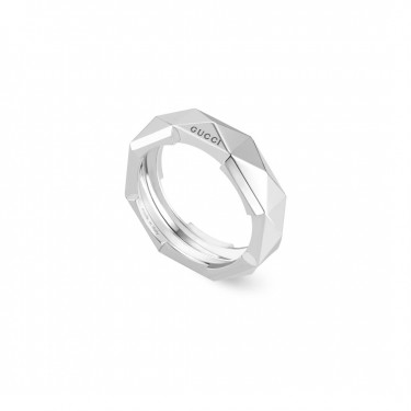 WHITE GOLD 3D RING LINK TO LOVE GUCCI