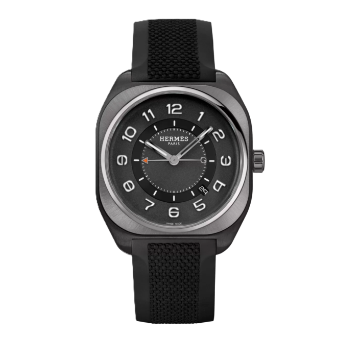 Hermès h08 408110ww00 titane dlc noir 42 mm
