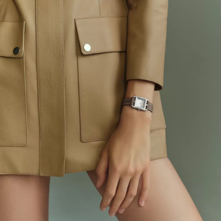 Hermès Cape Cod Small 23 x 31mm Watch with Barénia Leather Strap