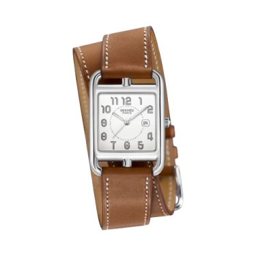 Hermès Cape Cod Large 29 x 37mm Watch with Barénia Leather Double Tour Strap