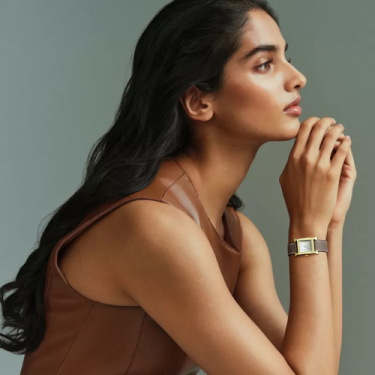 Hermès Heure H Small 21–25mm Watch with Opaline Dial and Étoupe Swift Leather Strap