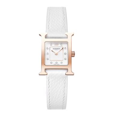 Hermès heure h mini 404415WW oro rosa y diamantes