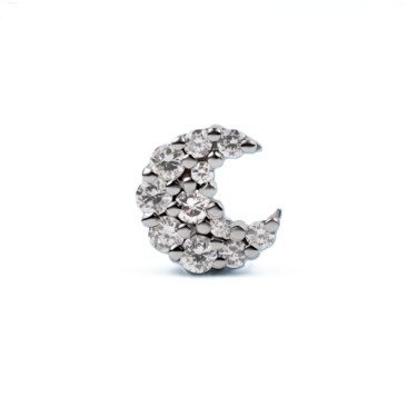 Piercing Little Moon de oro blanco de 18 quilates y diamantes naturales Illume