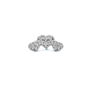 Piercing Union Hearts de oro blanco de 18 quilates y diamantes naturales Illume