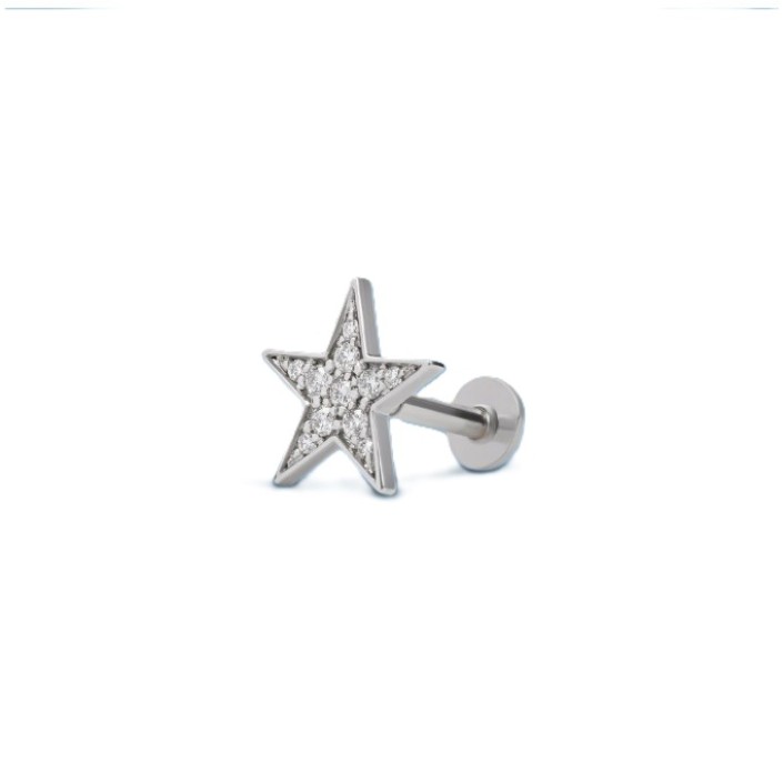 Piercing A Star Is Born de oro blanco de 18 quilates y diamantes naturales Illume