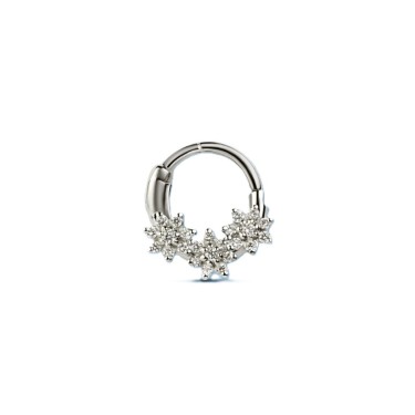 Piercing Daisy Daith de oro blanco de 18 quilates y diamantes naturales Illume