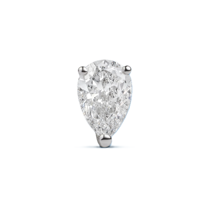 Piercing Drop Cut Diamond de oro blanco de 18 quilates y diamante natural Illume