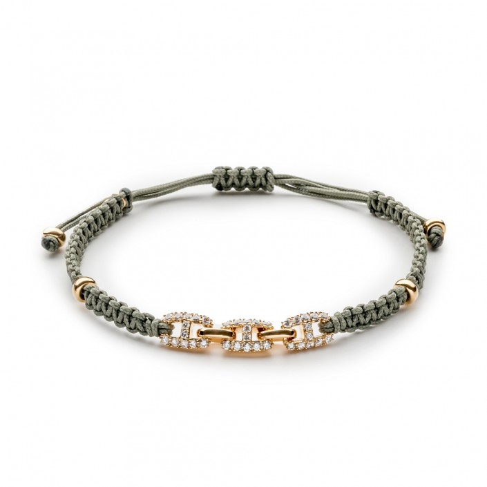 Jaibor's Macramé Bracelet with Rose Gold with Diamonds