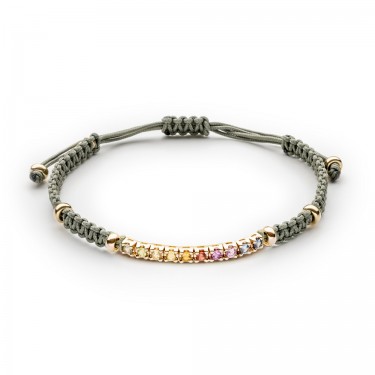 Jaibor's Macramé Bracelet with Rose Gold with Sapphires B2676MPCAQ