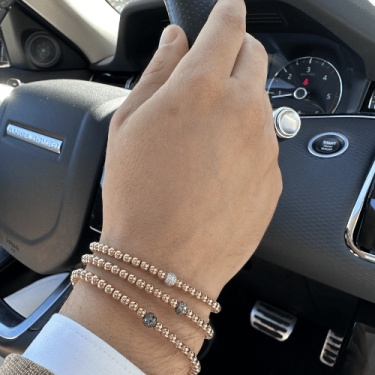 Wolf Small Bracelets 18k Rose Gold Bracelet with Brown Diamond Pavé Bead