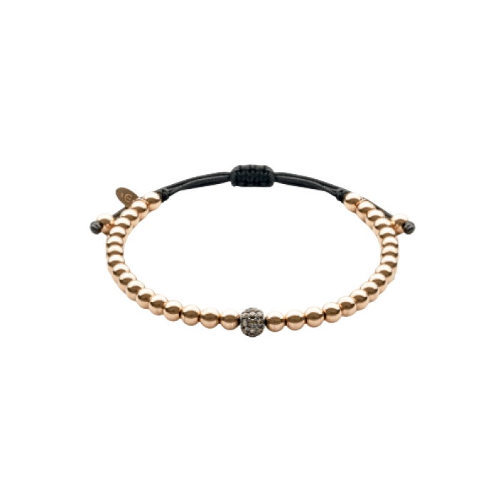 Wolf Small Bracelets 18k Rose Gold Bracelet with Brown Diamond Pavé Bead