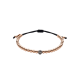 Pulsera Wolf Small Bracelets en oro rosa de 18 quilates con bola pavé de diamantes negros
