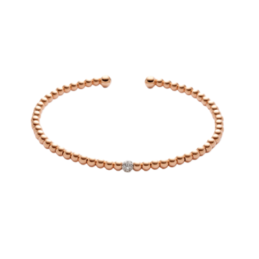 Bracelet Titanium Soul en or rose 18 carats avec 18 diamants et petites perles