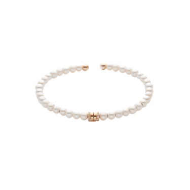 Pulsera Titanium Soul en oro rosa de 18 quilates con aguamarina y 20 diamantes