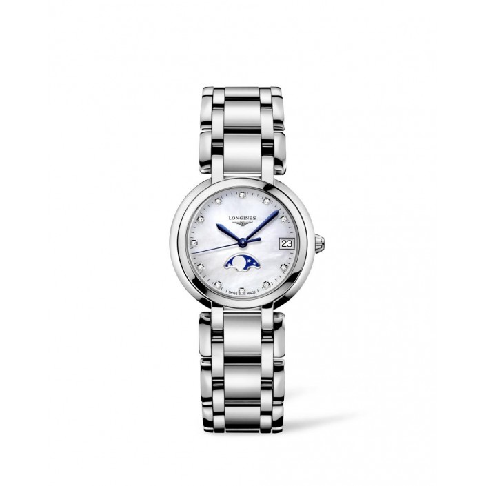 Steel watch and mother-of-pearl diamonds PrimaLuna Longines