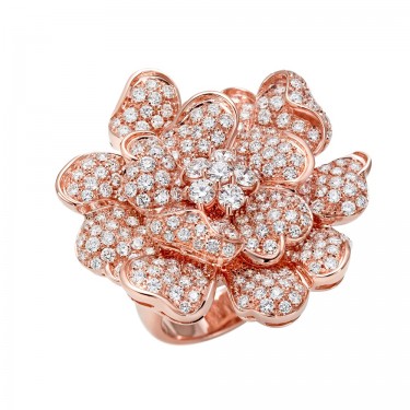 18K Rose Gold Flower Ring & Flora Leo Pizzo Diamonds