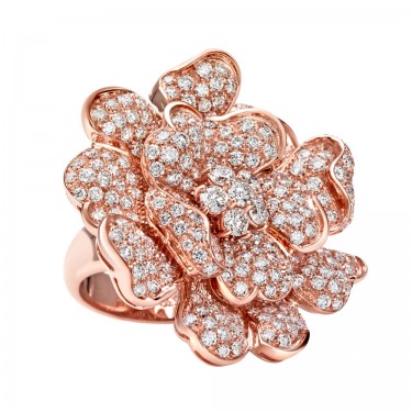 18K Rose Gold Flower Ring & Flora Leo Pizzo Diamonds