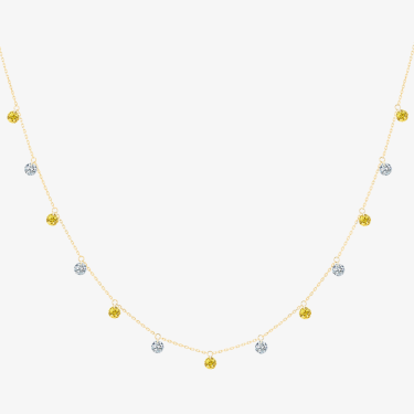 Collier Confetti Rainbow en saphirs jaunes et diamants en or jaune La Brune et la Blonde