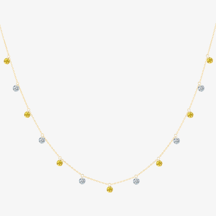 Collar Confetti Rainbow de zafiros amarillos y diamantes en oro amarillo Brune et la Blonde