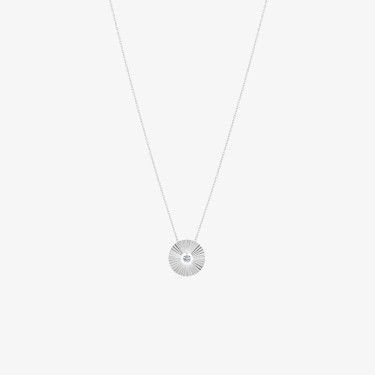 Collier Mini Luna en or blanc avec diamant de La Brune et La Blonde